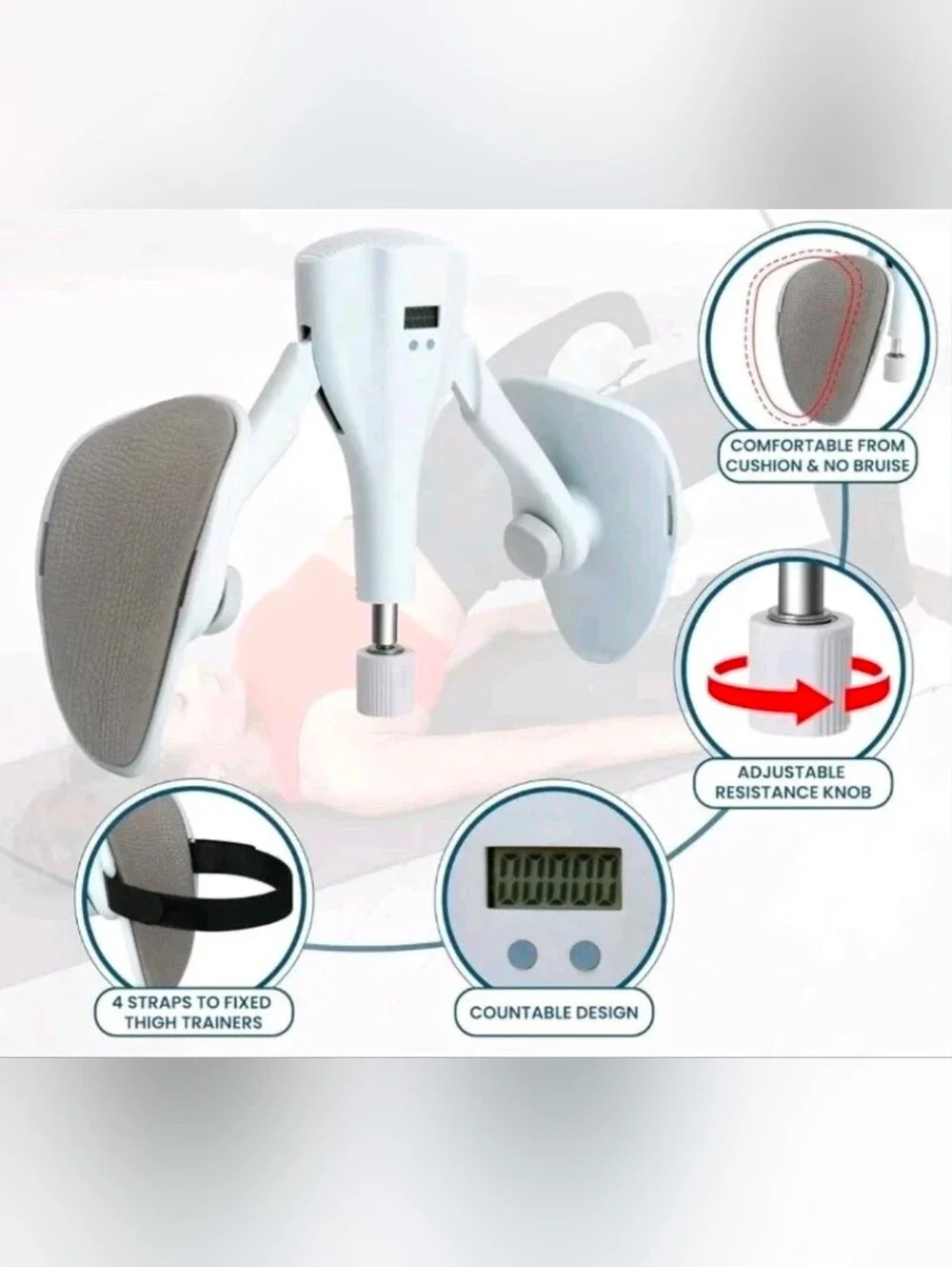 Thigh Exercise ,0-44LB Adjustable Pelvic But Kegel Workout Electronic counter